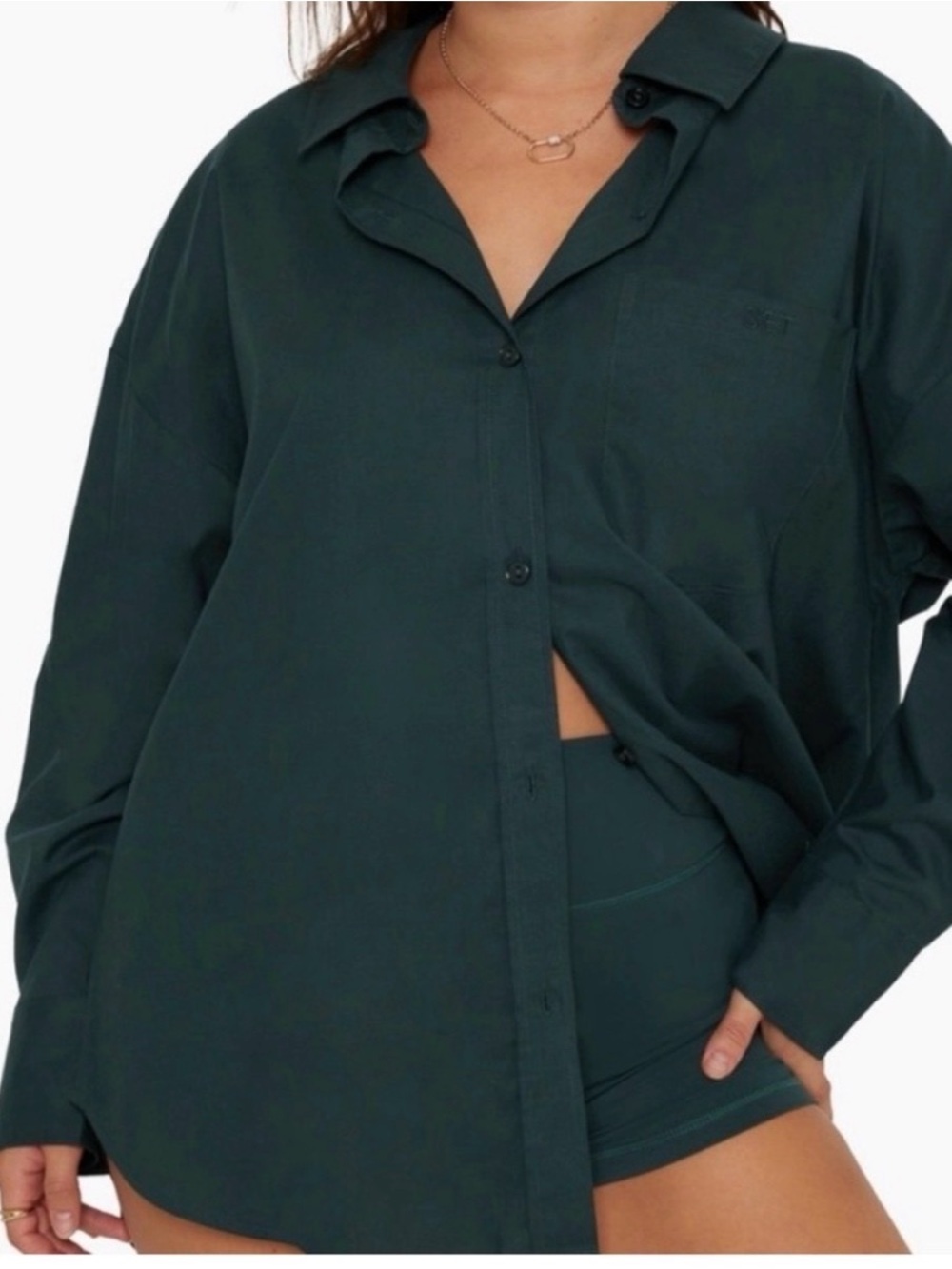 Perfect like new Set Active button down oversized shirt navy M